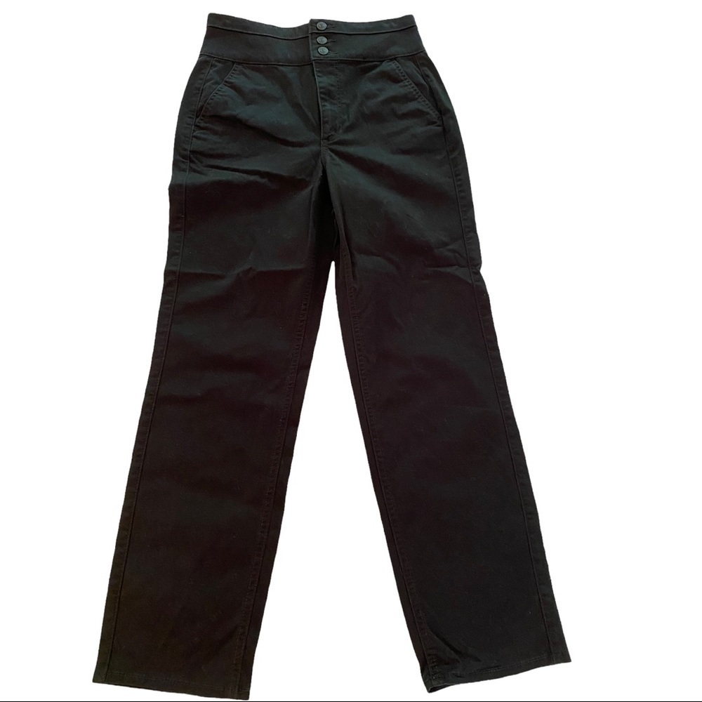Express Super High Waisted Cropped Straight Black Pant